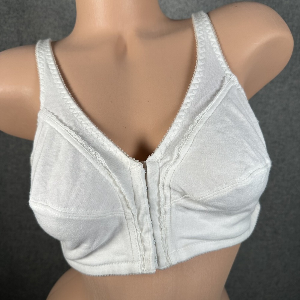 Vintage Bestform 40B 100% Cotton Bra Womens Wireless‎ Front Closure Comfort